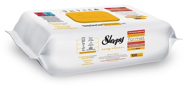 Sleepy Easy Clean Herbal Soap Additive (yellow) universālās virsmu tīrīšanas mitrās salvetes (100 gab.)